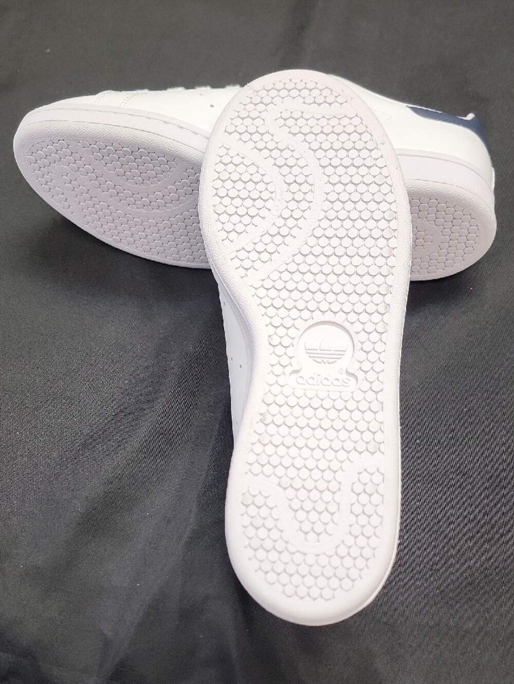 adidas Stan Smith White and Navy Low-Top Sneakers - Picture 5 of 5